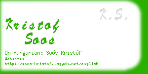 kristof soos business card